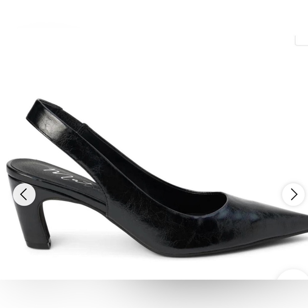 Matisse Black Pointed-Toe Slingback Heel